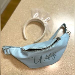 Wifey bridal bum bag and bride headband